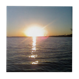 Sonnenuntergang auf dem Bayou Fliese