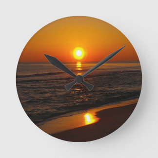 Sonnenuntergang auf dem Beach Foto Runde Wanduhr