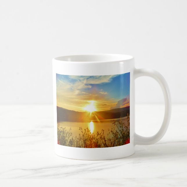 Sonnenuntergang auf dem Bergsee Arrowhead Kaffeetasse (Rechts)