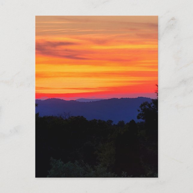 Sonnenuntergang auf dem Blue Ridge Parkway Postkarte (Vorderseite)