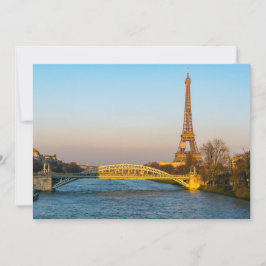 Sonnenuntergang auf dem Eiffelturm und Pont Rouell Einladung