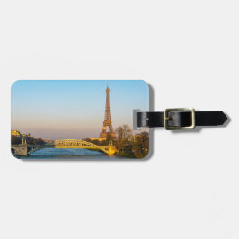 Sonnenuntergang auf dem Eiffelturm und Pont Rouell Gepäckanhänger