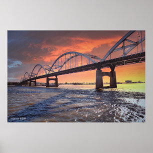 Sonnenuntergang auf dem Fluss Mississipi-Plakat Poster