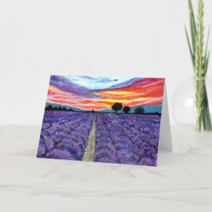 Sonnenuntergang auf dem Lavender Field Karte