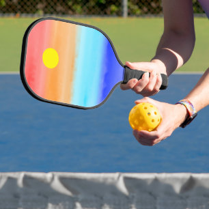 Sonnenuntergang auf dem Meer Aquarell Abstrakte Ku Pickleball Schläger