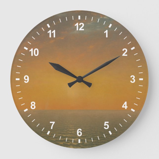 Sonnenuntergang auf dem Meer Große Wanduhr (Vorderseite)