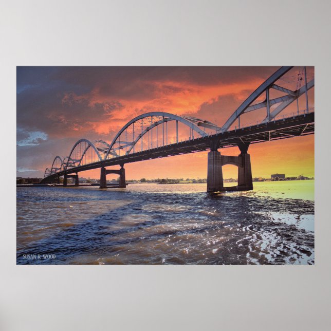 Sonnenuntergang auf dem Mississippi River Poster (Vorne)
