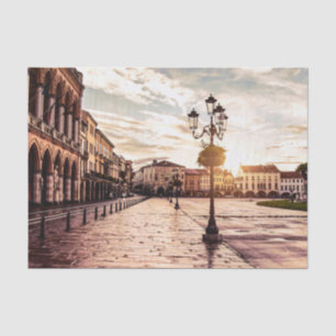 Sonnenuntergang auf dem Platz Padova in Italien Seidenpapier