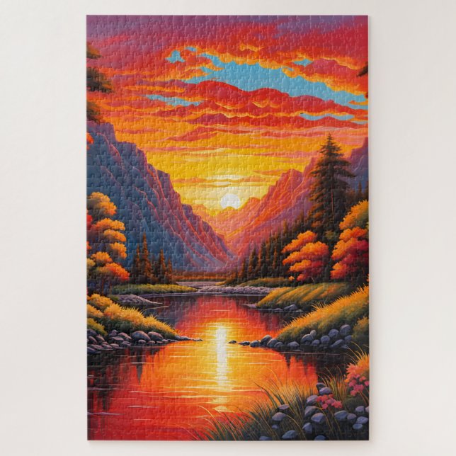 Sonnenuntergang auf dem Puzzle-Berg (Vertikal)