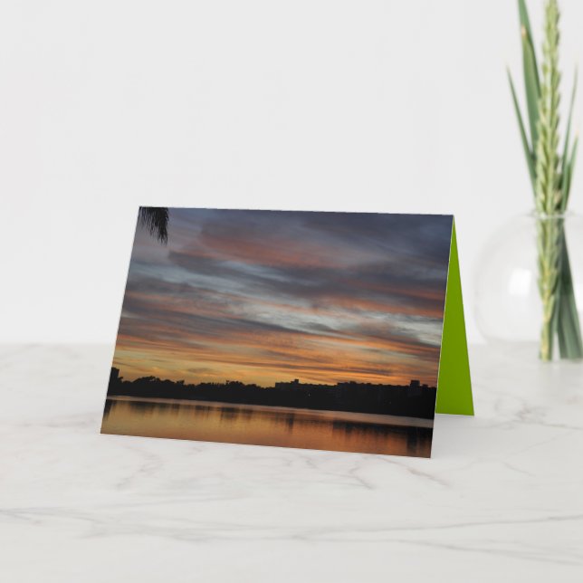 Sonnenuntergang auf dem See Karte (Vorderseite)
