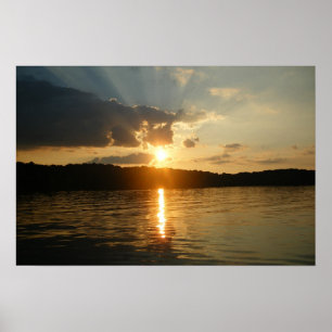 Sonnenuntergang auf dem See Poster