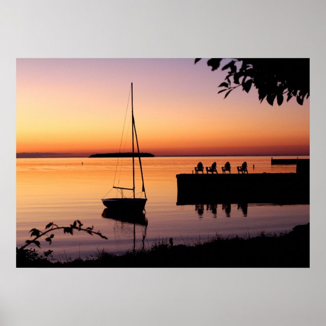 Sonnenuntergang auf dem Silhouette Poster (Vorne)