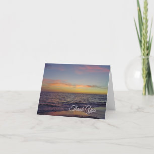 Sonnenuntergang auf dem Strand Dankeskarte