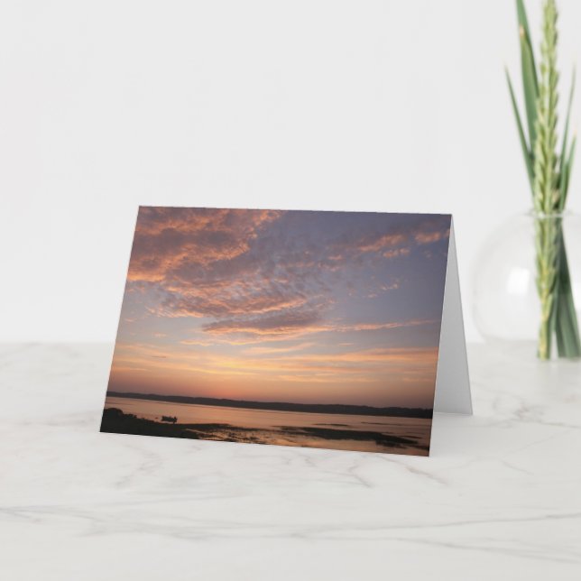 Sonnenuntergang auf dem Sumpf - Blanke Grußkarte Karte (Vorderseite)