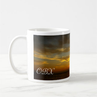 Sonnenuntergang auf dem Ton Kaffeetasse