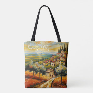 Sonnenuntergang auf dem Toskanal Malerei Italien R Tasche