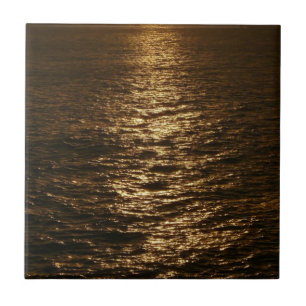 Sonnenuntergang auf dem Wasser Abstrakte Meeresfot Fliese