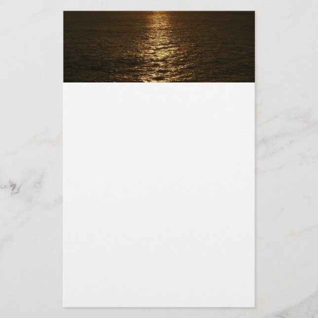 Sonnenuntergang auf dem Wasser Abstrakte Ozeanfoto Briefpapier (Vorderseite)