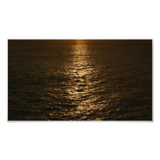 Sonnenuntergang auf dem Wasser Abstrakte Ozeanfoto Fotodruck (Vorne)