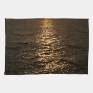 Sonnenuntergang auf dem Wasser Abstrakte Ozeanfoto Küchentuch