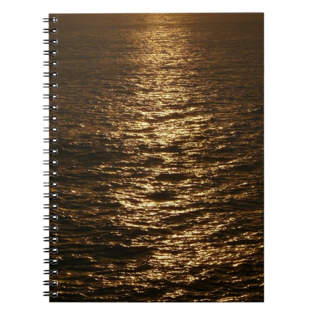 Sonnenuntergang auf dem Wasser Abstrakte Ozeanfoto Notizblock (Vorderseite)