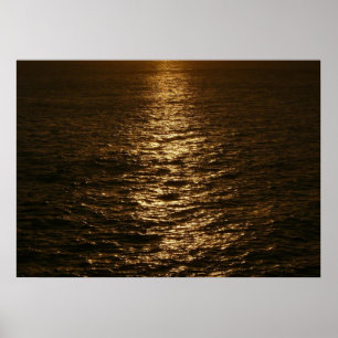 Sonnenuntergang auf dem Wasser Abstrakte Ozeanfoto Poster