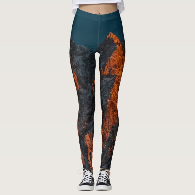 Sonnenuntergang auf den majestätischen Bergen Leggings (Vorderseite)