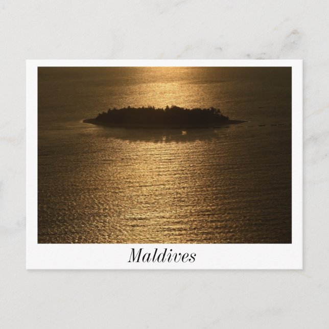 Sonnenuntergang auf den Malediven Postkarte (Vorderseite)