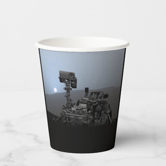 Sonnenuntergang auf den Mars Neugier Rover Pappbecher (Vorderseite)