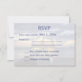 Sonnenuntergang auf der Beach-Hochzeit-RSVP-Karte RSVP Karte
