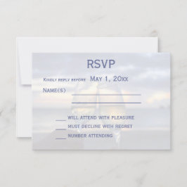 Sonnenuntergang auf der Beach-Hochzeit-RSVP-Karte RSVP Karte