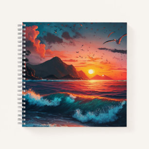 SONNENUNTERGANG AUF DER INSEL #1 NOTIZBUCH
