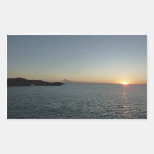 Sonnenuntergang auf der Insel Antigua II Seascape Rechteckiger Aufkleber