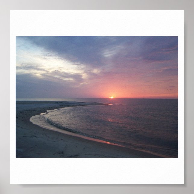 Sonnenuntergang auf der Insel Sand Poster (Vorne)