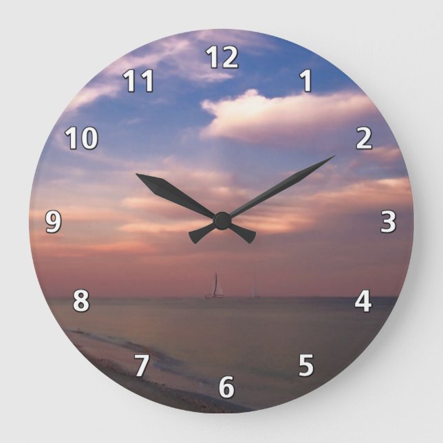 Sonnenuntergang auf der Insel Sanibel Große Wanduhr (Vorderseite)