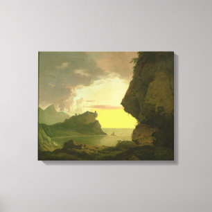 Sonnenuntergang auf der Küste nahe Neapel, Leinwanddruck