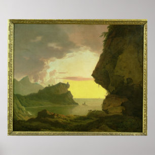 Sonnenuntergang auf der Küste nahe Neapel, Poster