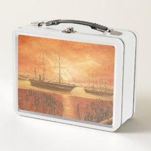 Sonnenuntergang auf der Lunchbox aus der Vergangen