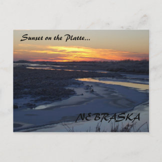Sonnenuntergang auf der Platte Postcard Postkarte