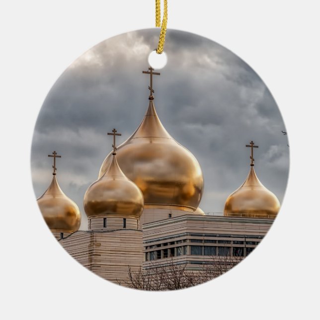 Sonnenuntergang auf der russisch-orthodoxen Kathed Keramik Ornament (Vorne)