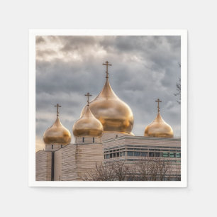 Sonnenuntergang auf der Russisch-Orthodoxen Kathed Serviette