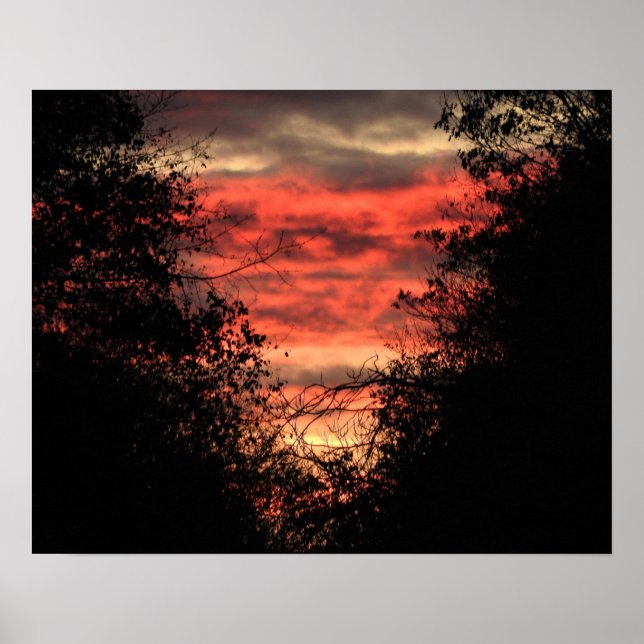 Sonnenuntergang auf der Schienen-Spur Poughkeepsie Poster (Vorne)