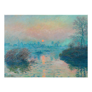 Sonnenuntergang auf der Seine in Lavacourt von Cla Fotodruck