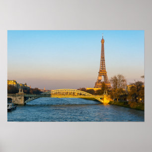 Sonnenuntergang auf Eiffelturm und Pont Rouelle - Poster