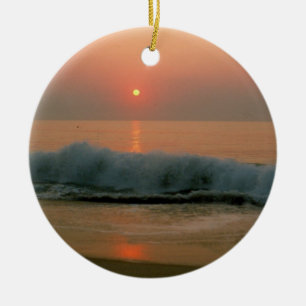 Sonnenuntergang auf einem Strand N. Carolina Keramik Ornament