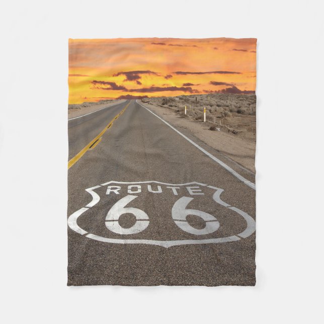 Sonnenuntergang auf Fleece des Weg-66 (Vorderseite)