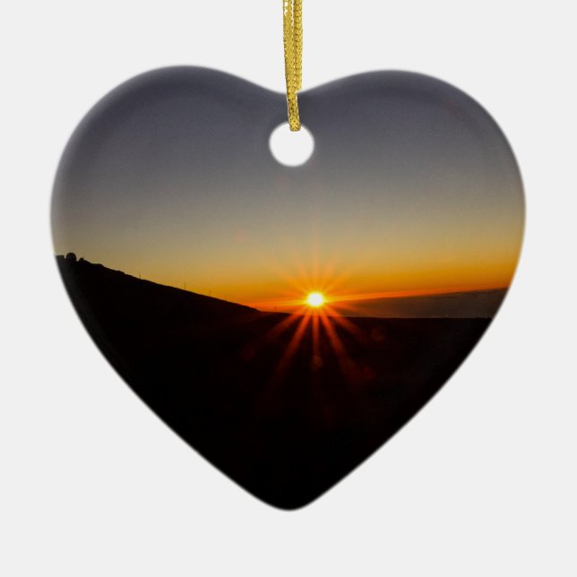 Sonnenuntergang auf Haleakala Vulkan Keramikornament (Vorne)