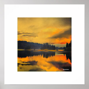 Sonnenuntergang auf Jenkinson See Poster