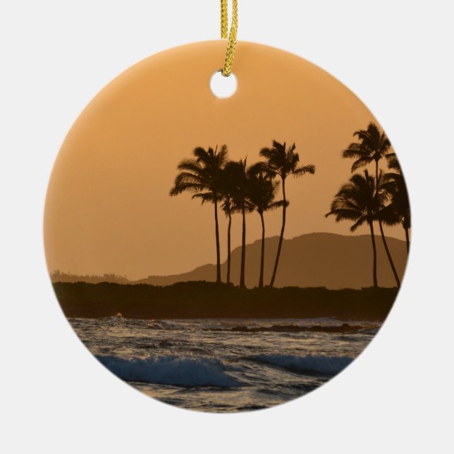 Sonnenuntergang auf Kauai Keramik Ornament (Vorne)