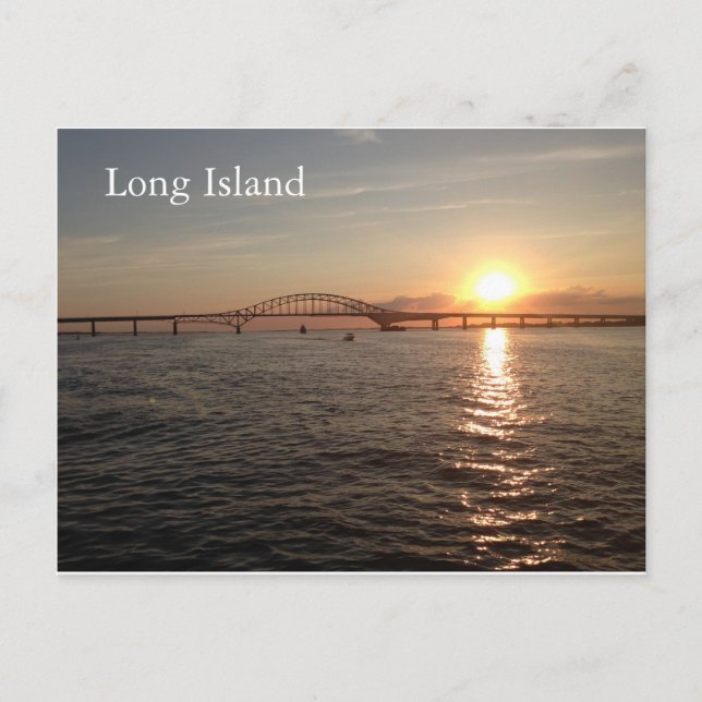 Sonnenuntergang auf Long Island Postkarte (Vorderseite)